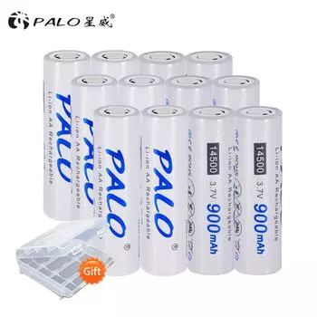 12 шт. аккумулятор PALO 3,7 В AA 14500, аккумуляторная батарея белый