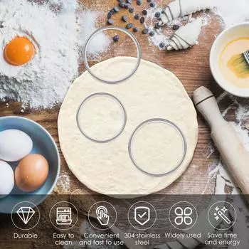 12 шт. английских колец для кексов из нержавеющей стали 304, антипригарные кольца для тарталеток, двойные раскатанные кольца для кексов, кольцо для кексов