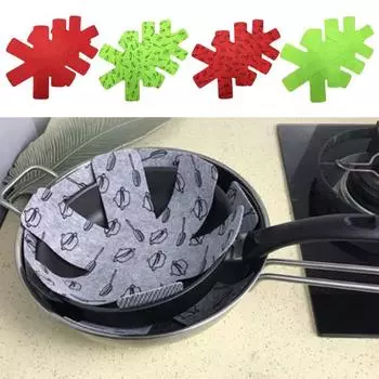 12 шт., антипригарный защитный коврик для сковороды, 3 размера, водопоглощающий, мягкий, против ожогов, защита от царапин, кастрюля красный