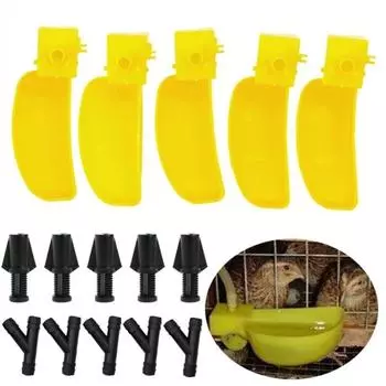 12 шт. Автоматическая поилка для перепелов, пластиковая поилка, миска для птиц, кормушка для перепелов 12Pcs Left