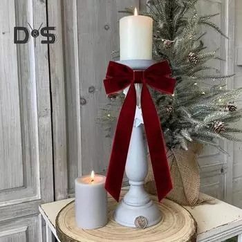 12 шт. бархатных бантов, многоразовые рождественские украшения, бархатные ленточные банты, винтажные однотонные бархатные банты для рождественского венка на елку, поделки своими руками зелёный