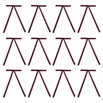 12 шт. бархатных рождественских бантов, винтажные бархатные ленты, банты для рождественской елки (Красное вино)