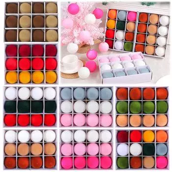 12 шт бархатных рождественских шаров 2,4 дюйма, небьющиеся елочные украшения для праздничного домашнего декора и вечеринок 6cm