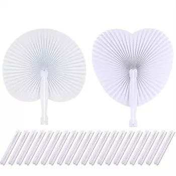 12 шт. белых круглых бумажных вееров в форме персика для детей, дня рождения, свадьбы, вечеринки, подарков гостям, сувениров, подарков подружкам невесты, домашнего декора 12 Pack