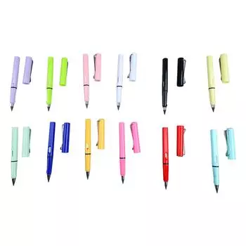 12 шт. Бесцветный карандаш для письма с широким зажимом для ручки, многоразовый вечный карандаш, бесконечный карандаш с