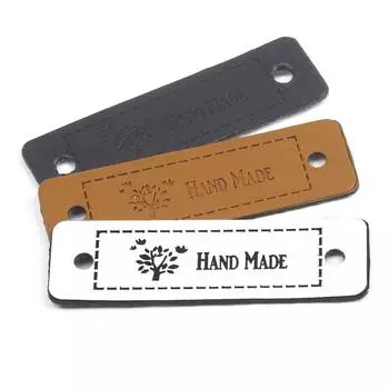 12 шт. Бирки из искусственной кожи для одежды, этикетки для джинсов, сумок, обуви, швейных принадлежностей Love Heart чёрный