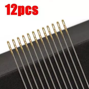 12 шт. боковые отверстия потайные иглы швейные из нержавеющей стали иглы для пожилых людей бытовые DIY ювелирные изделия бисер нити одежда иглы