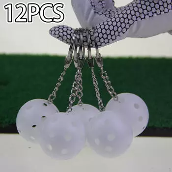 12 шт. брелок для ключей Pickleball, автомобильный брелок, подвесная игрушка, портативный металлический брелок для ключей, сумка, подвеска для белый