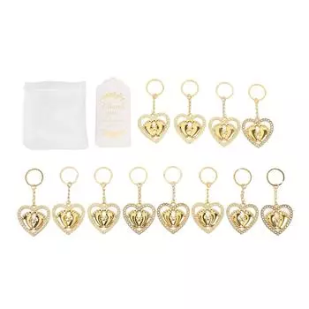 12 шт. брелок для ключей в форме сердца из цинкового сплава, декоративный кулон, брелок для ключей с надписью «Любовь» для ребенка Ш.