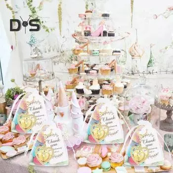 12 шт. брелок для ног в форме сердца с любовью, сплав, брелок для ног со стразами, сувениры на празднование рождения ребенка с открытками с благодарностью, мешочки из органзы для вечеринки по случаю объявления пола ребенка 12pcs