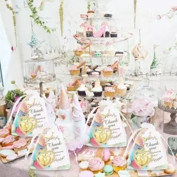 12 шт. брелок для ног в форме сердца с любовью, сплав, брелок для ног со стразами, сувениры на празднование рождения ребенка с открытками с благодарностью, мешочки из органзы для объявления пола ребенка 12pcs