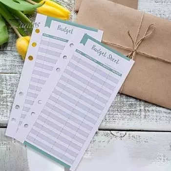 12 шт. бюджетные карты с 6 отверстиями, дизайнерские бюджетные листы, многоцветные вставки для отслеживания расходов, бюджетные вставки для домашнего офиса разноцветный