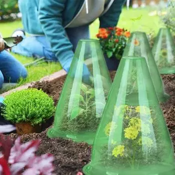 12 шт., чехол для растений, морозостойкий, защита от солнца, минимальное отражение, передача света, антифриз, защита от птиц, теплица, защита для растений, аксессуар для двора зелёный