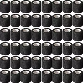 12 шт. черная лента для татуировки, ручка, противоскользящая спортивная нетканая водостойкая одноразовая самоклеящаяся эластичная повязка 12pcs чёрный