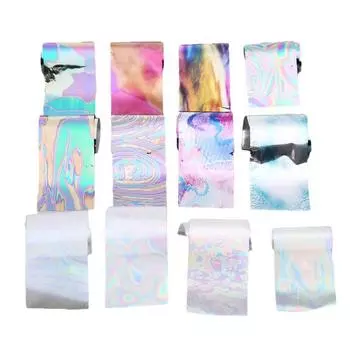 12 шт. цветная звезда наклейка для ногтей алюминиевая фольга Diy наклейка для ногтей передача