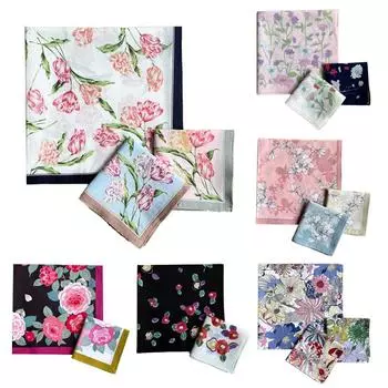 12 шт. цветных носовых платков квадратный носовой платок цветочный узор карманный носовой платок свадебный подарок