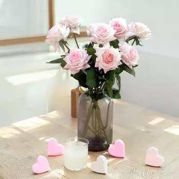 12 шт. День святого Валентина имитация цветка увлажняющая роза MEIHON Home Life украшение для дома украшение стола подарок 43cm слоновая кость/белый