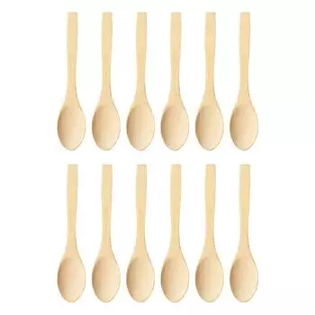 12 шт. Деревянные чайные ложки, прочные и долговечные столовые приборы, ложки, кухонные принадлежности для приготовления пищи