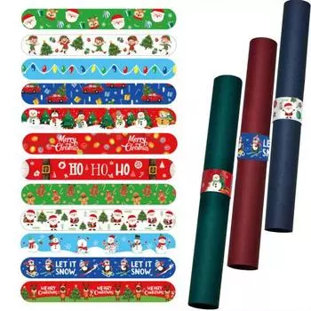 12 шт. держателей для рулонов рождественской упаковочной бумаги, многоразовые зажимы для упаковки рождественских плакатов B