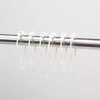 12 шт., держатели для занавесок для душа в ванной, устойчивые к ржавчине, противоскользящие, гладкие скользящие крючки для штор, аксессуары для ванной комнаты 12