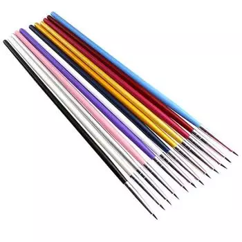 12 шт., дизайн ногтей, цветочный дизайн, живопись, мельчайшие детали, советы, кисть для рисования ручкой