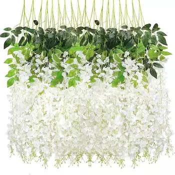 12 шт. длина 110 см искусственные потолочные цветы тофу пудинг, свадебные украшения, имитация глицинии, украшение коридора