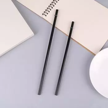 12 шт., длинные жесткие пластиковые соломинки 23/27 см с 1 кистью для соломинок, многоразовые черные соломинки, сменные стаканчики для соломинок, аксессуары для чашек 23CM