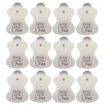 12 шт., долговечные подушечки для электротерапии, сменные электродные подушечки-премиальные самоклеящиеся многоразовые сменные гелевые подушечки для массажа белый