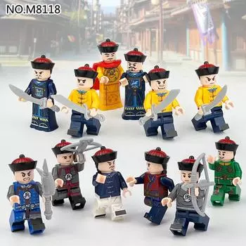 12 шт. Древние китайские императорские дворцовые стражи, сборка детских строительных блоков