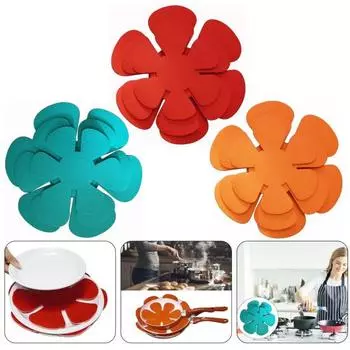 12 шт. фетровых ковриков для защиты кастрюль, нескользящие разделители кастрюль, штабелируемые подкладки для тарелок, устойчивые к царапинам кухонные принадлежности, инструмент для кастрюль, блюд красный