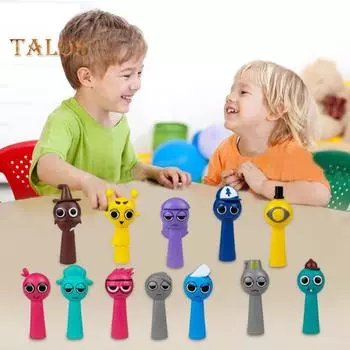 12 шт., фигурка персонажа из мультфильма, ПВХ, красочная фигурка персонажа, статуя, скульптура, игрушка, украшение для рабочего стола, украшение для детей, взрослых, любителей музыкальных игр, подарок A