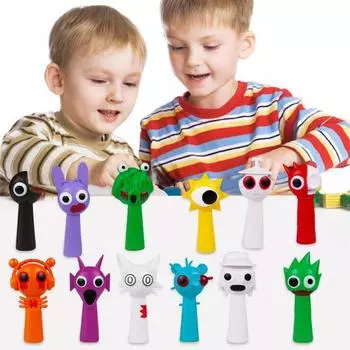 12 шт., фигурка персонажа из мультфильма, ПВХ, красочная фигурка персонажа, статуя, скульптура, игрушка, украшение для рабочего стола, украшение для детей, взрослых, любителей музыкальных игр, подарок