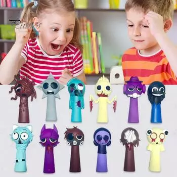 12 шт., фигурка персонажа из мультфильма, ПВХ, красочная фигурка персонажа, статуя, скульптура, игрушка, украшение для рабочего стола, украшение для детей, взрослых, любителей музыкальных игр, подарок E