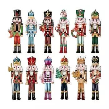 12 шт. Фигурки Щелкунчика Рождественский декор Украшение для дома для вечеринок День рождения