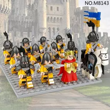 12 шт. фигурок средневековых злых рыцарей-солдат, детские строительные блоки, игрушка