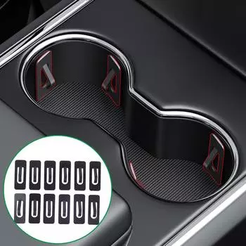 12 шт., фиксирующий зажим для автомобильного держателя стакана, самоклеящаяся накладка для ограничителя слота для автомобильного стакана с водой, универсальный ограничитель скольжения слота для бутылочной консоли чёрный