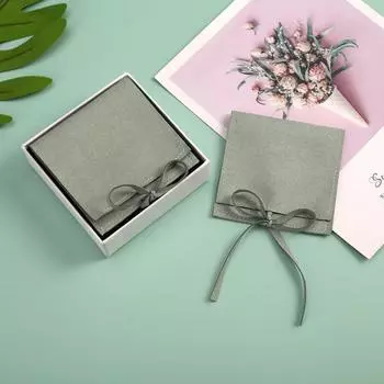 12 шт. флип-мешочек для ювелирных изделий в стиле конверта, сумка для ювелирных изделий из микрофибры со струнами, серьги, браслет, ожерелье, сумка для упаковки ювелирных изделий, женский органайзер для ювелирных изделий чёрный