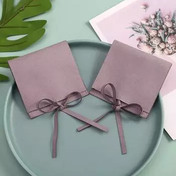 12 шт. флип-мешочек для ювелирных изделий в стиле конверта, сумка для ювелирных изделий из микрофибры со струнами, серьги, браслет, ожерелье, сумка для упаковки ювелирных изделий, женский органайзер для ювелирных изделий розовый