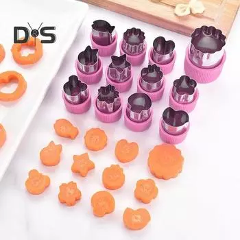 12 шт., форма для резки, нержавеющая сталь, противоскользящая, сделай сам, креативная форма для резки макарон, овощей, кухонные принадлежности зелёный