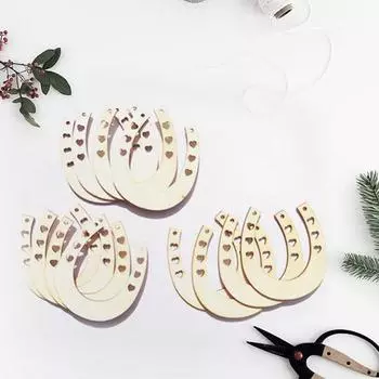 12 шт., форма древесной стружки, творческая деревянная подкова, ломтики «сделай сам», школа ручной работы