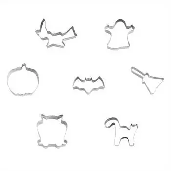 12 шт., Формочки для печенья на Хэллоуин, Форма для конфет из нержавеющей стали, Формочки для шоколада Формы для украшения тортов Инструменты для выпечки Кухонные гаджеты, Кухонные принадлежности 12pcs/set