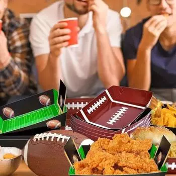 12 шт. футбольные принадлежности для вечеринок поднос для закусок бумажные одноразовые сервировочные подносы миски легко A