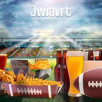 12 шт. футбольных вечеринок, подносы для закусок, одноразовые бумажные подносы, миски, простая установка, тематический органайзер для закусок для вечеринок, торжеств A