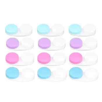 12 шт. футляр для контактных линз экологически чистый пластик левый правый глянцевая поверхность маленький портативный разный