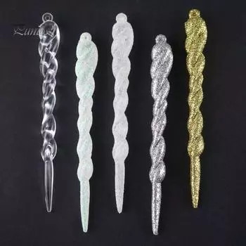 12 шт. имитация поддельной сосульки с веревкой, подвесное украшение для рождественской елки прозрачный