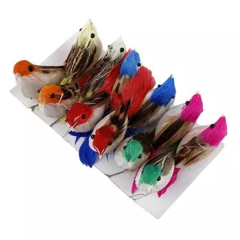 12 шт. имитация птиц красочные искусственные перья пенопластовые птицы декоративные поддельные птицы украшение вечеринка