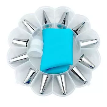 12 шт., инструменты для украшения торта, насадки для глазури, принадлежности для выпечки, украшение для десерта из нержавеющей стали, кухонные аксессуары синий