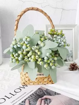 12 шт. искусственная черника со стеблями реалистичные фрукты искусственные ягоды искусственная черника DIY свадебный букет для дома, свадьбы, украшения балкона синий