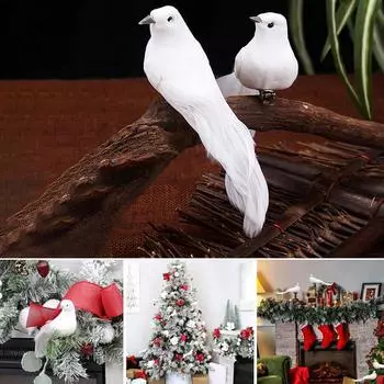 12 шт. искусственные птицы белые голуби рождественские украшения для дома голуби из пенопласта