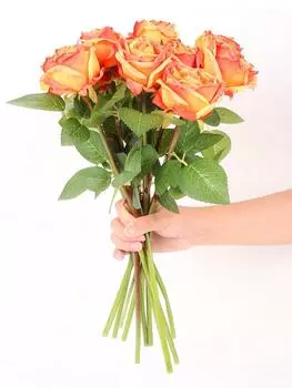 12 шт. искусственные розы цветы шелковые искусственные цветы с одиночными стеблями для цветочных композиций свадебные цветы украшения оранжевый